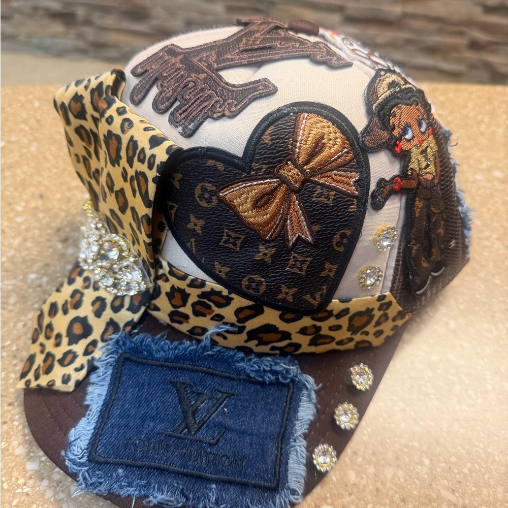 Leopard Print Designer Cap with Embellishments NWT - image 2